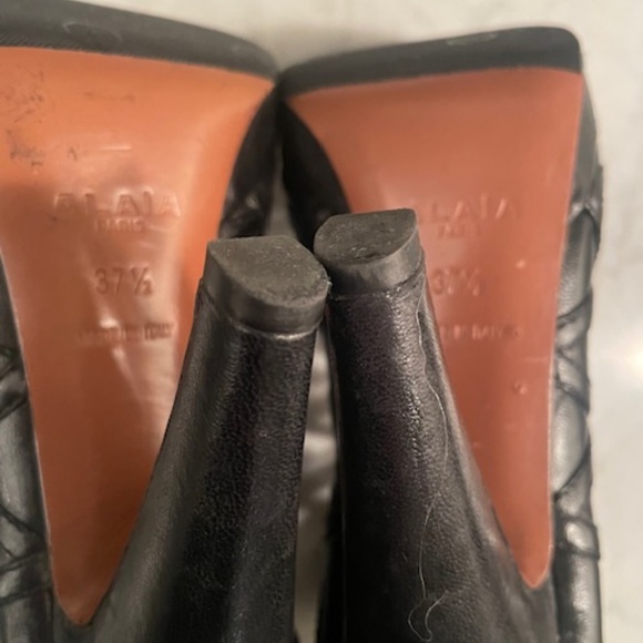 Alaia Black Leather Cage Strappy Open Toed Heels - Picture 5 of 10